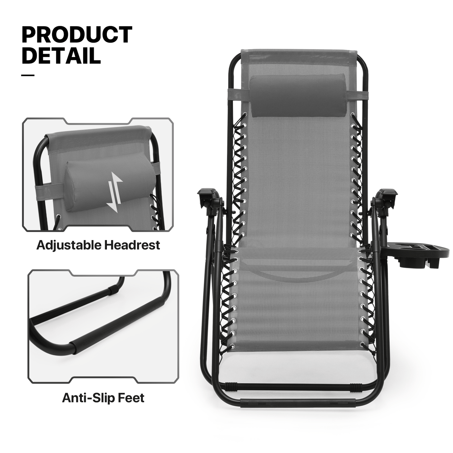 MoNiBloom Zero Gravity Chairs Set of 2 Outdoor Folding Patio Lounge Chairs