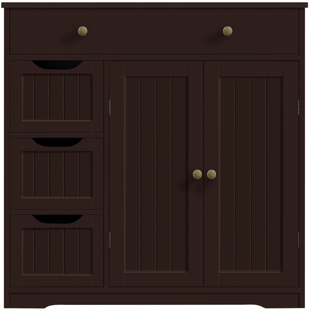 Costoffs Bathroom Storage Cabinet With 4 Drawers And 2 Doors Moisture Resistant