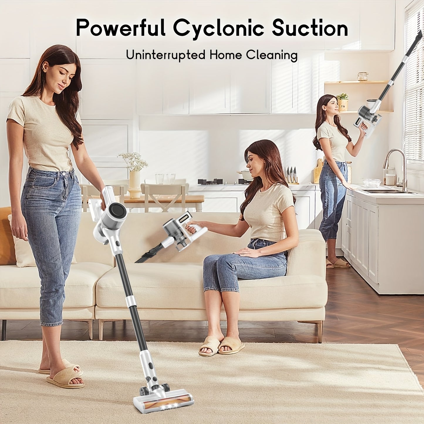 Cordless Vacuum Cleaner 35000 To 46000 Pa Lightweight