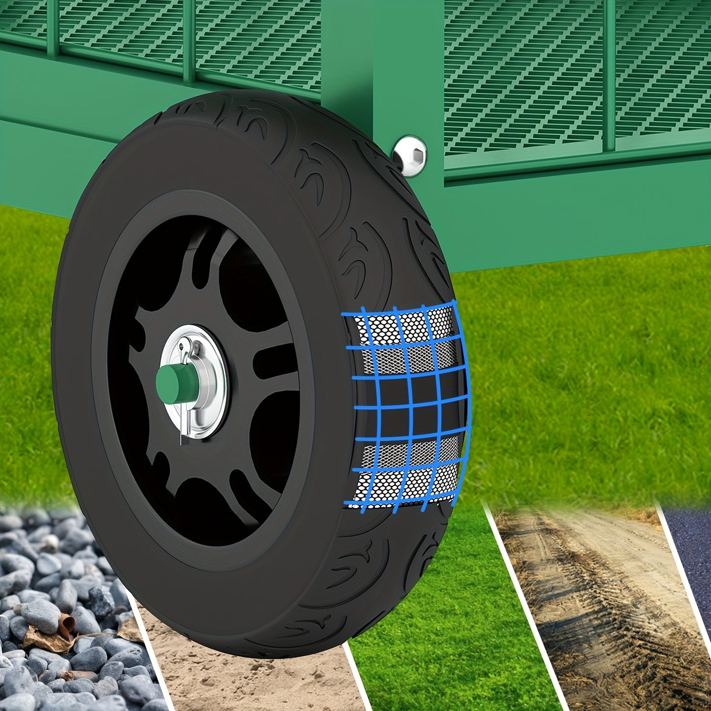 Heavy Duty Rolling Garden Seat Cart With Dual Position Seat And Storage Basket