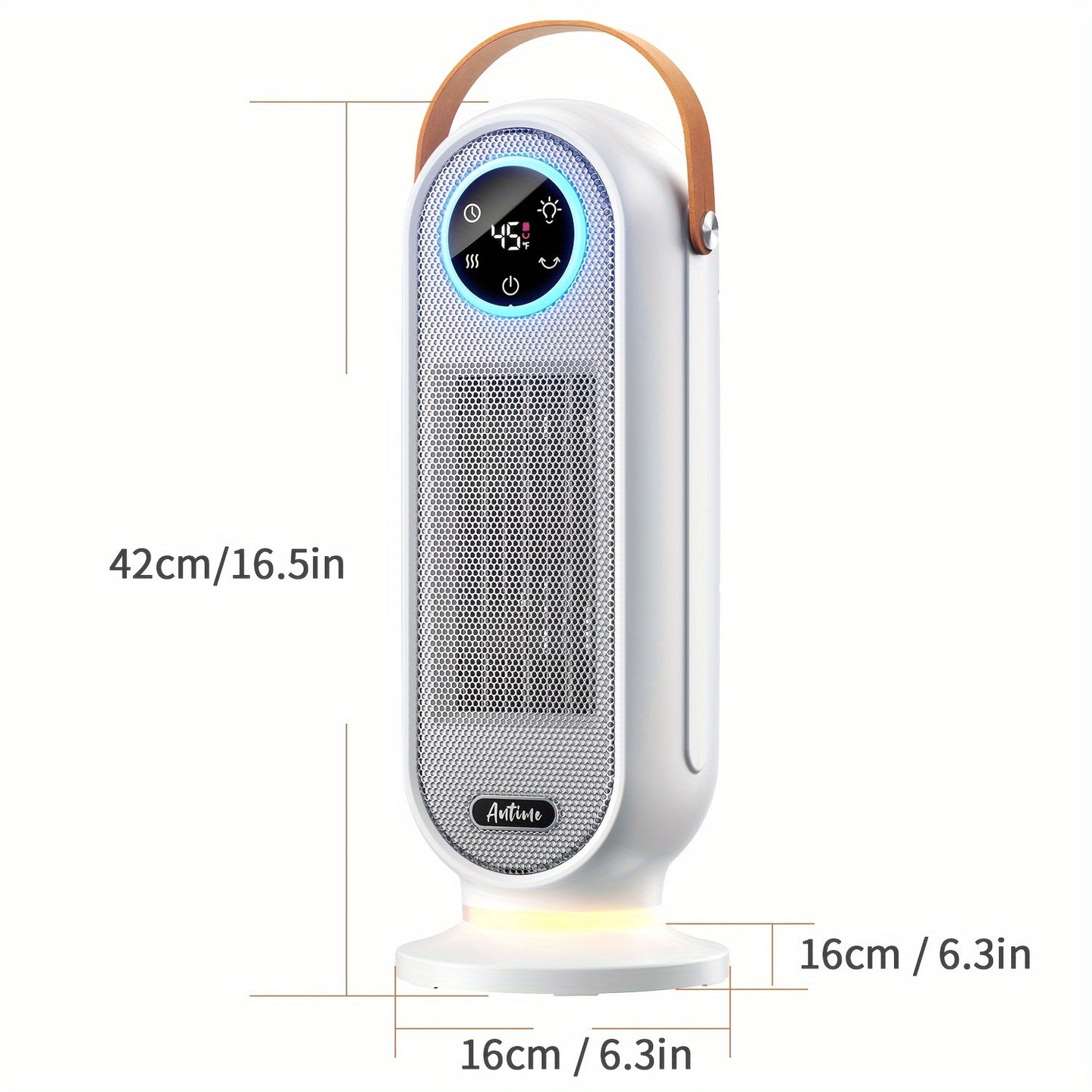 1500W Portable Space Heater with Remote Control Digital Display and Touch Button