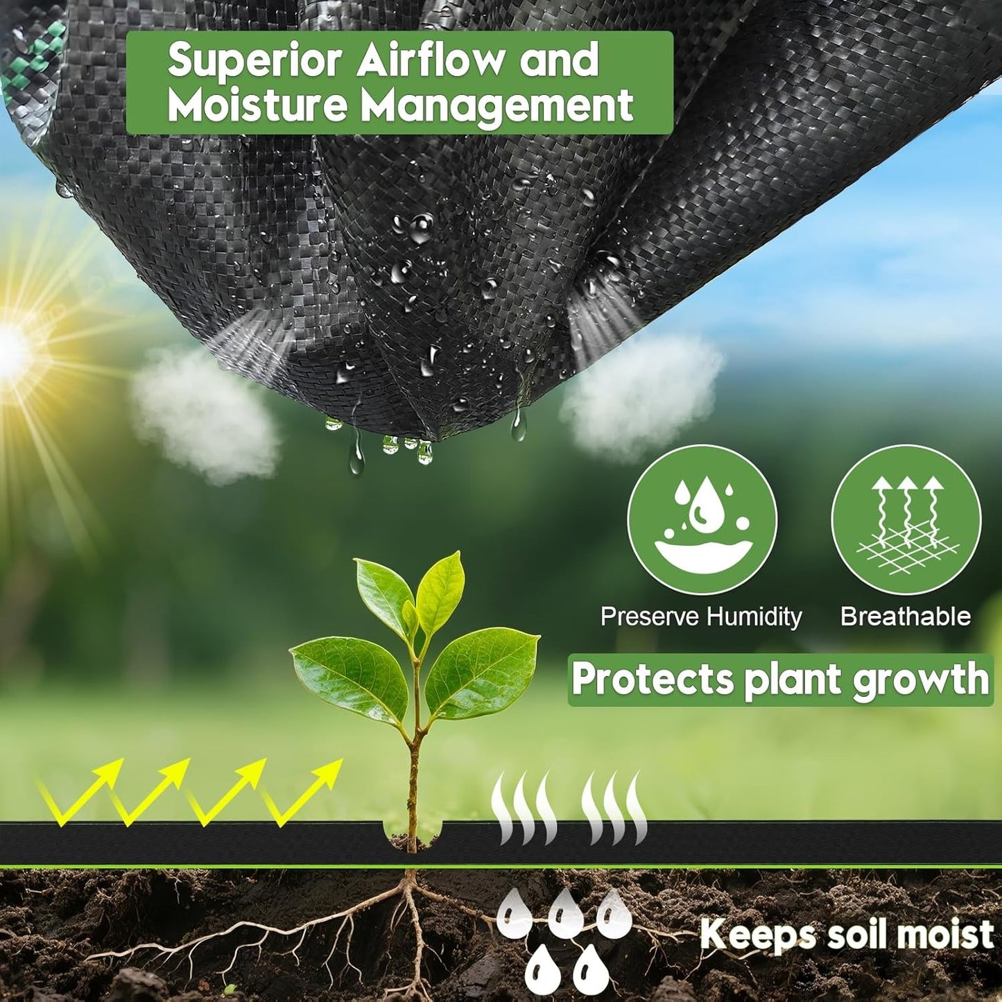 Amagenix 6ft X 100ft Weed Barrier Fabric Heavy Duty Garden Ground Cover PP