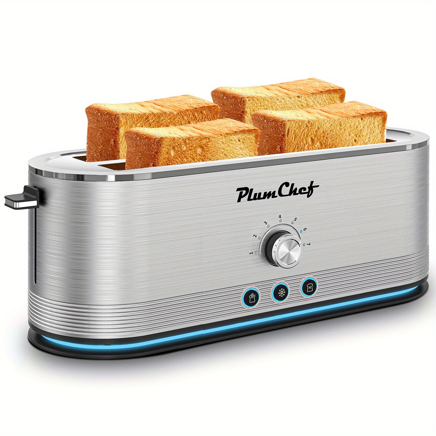 4 Slice Stainless Steel Toaster 7 Browning Levels Defrost