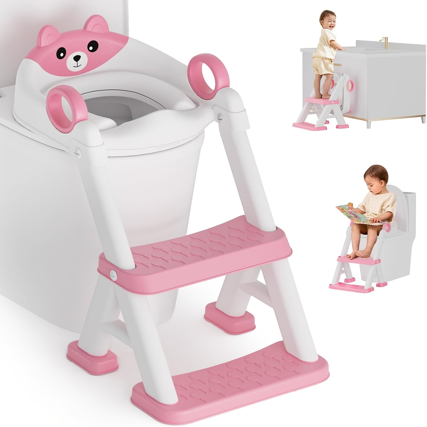 2 in 1 Potty Training Toilet With Steps And Handrails