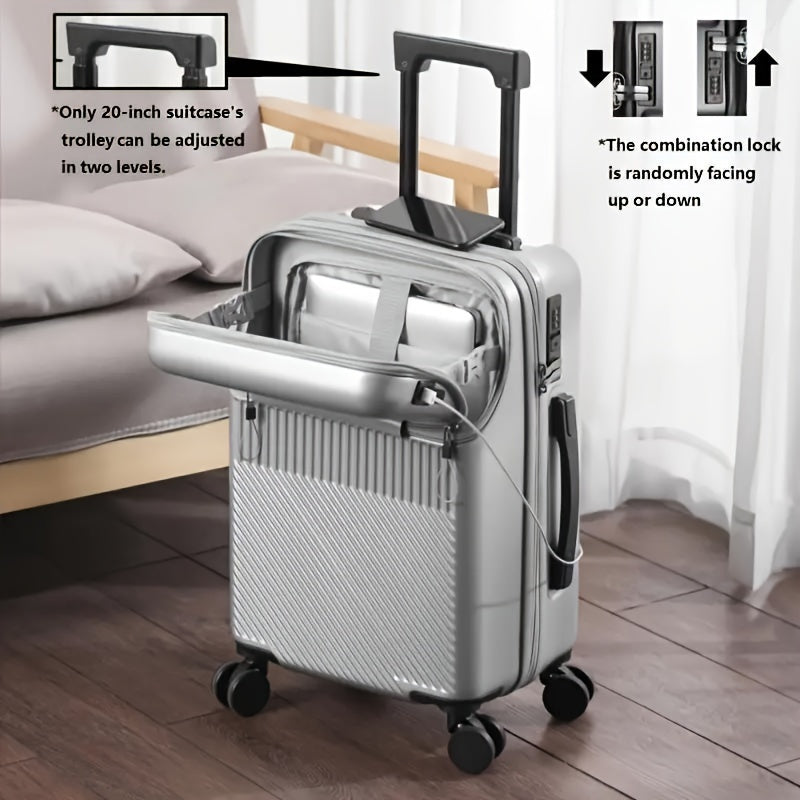 1pc 20 Inch Luggage, Travel Function Boarding Case, Luggage with Password Lock And Wheels, Suitable for Daily Use As A Neutral Bag Big Capacity Suitcase